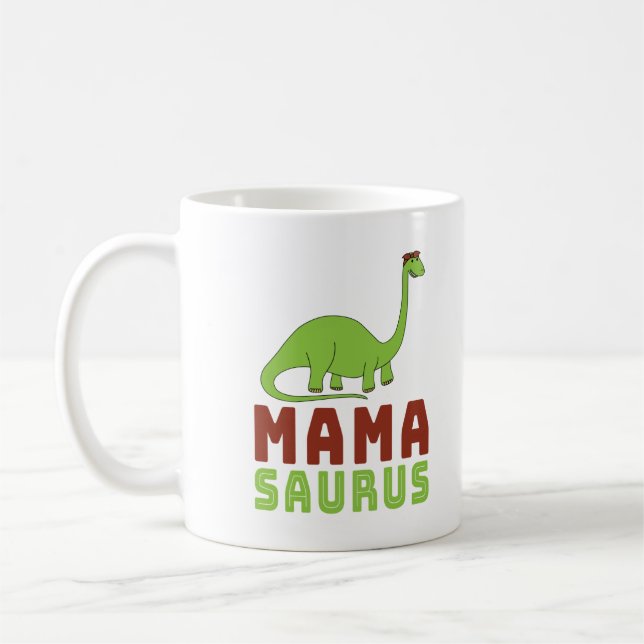 Mamasaurus Dinosaur Brontosaurus Mütter Day Kaffeetasse (Links)