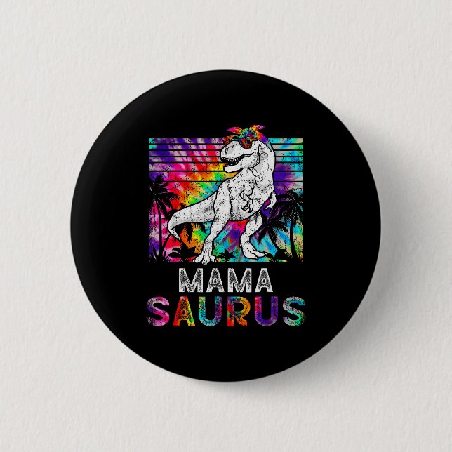 Mamasaurus Dinosaur Mama Saurus Family Matching Ti Button (Vorderseite)