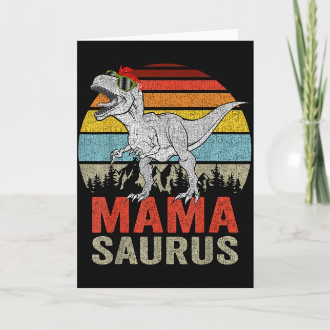 Mamasaurus Dinosaur Mama Saurus T Rex Lustige Fami Karte (Vorderseite)