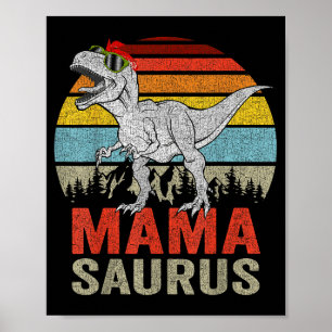 Mamasaurus Dinosaur Mama Saurus T Rex Lustige Fami Poster