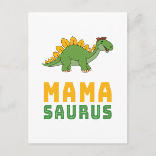 Mamasaurus Dinosaur Stegosaurus Muttertag Postkarte