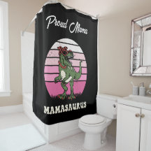 Mamasaurus Funny Dinosaur auf Pink Colors Sunset