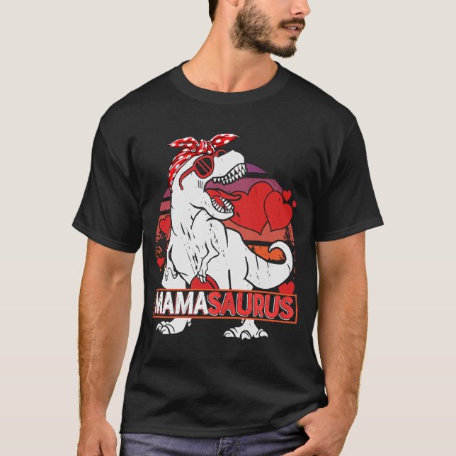 Mamasaurus rex Dinosaur Mama Saurus Valentines Da T-Shirt (Vorderseite)