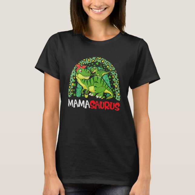 Mamasaurus Rex Dinosaur Rainbow Mama Saurus Mothe T-Shirt (Vorderseite)