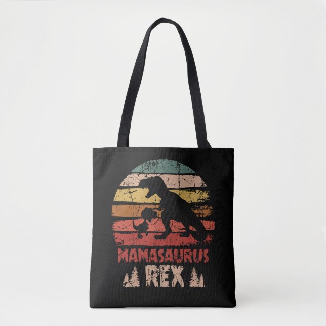 Mamasaurus T rex Dinosaur Funny Mama Saurus Tasche (Vorderseite)