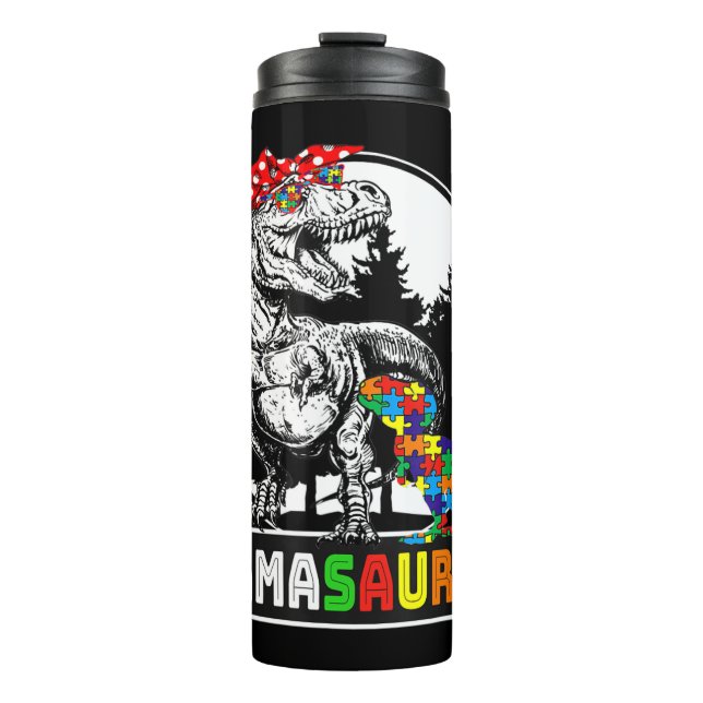 Mamasaurus T rex Dinosaur Kleidungsgeschenke. Funn Thermosbecher (Vorderseite)