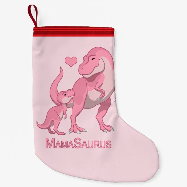 MamaSaurus T-Rex und Baby-Dinosaurier Kleiner Weihnachtsstrumpf (Vorderseite)