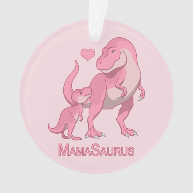 MamaSaurus T-Rex und Baby-Dinosaurier Ornament (Vorderseite)