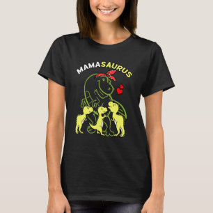 Mamasaurus Tyrannosaurus Rex Mama 3 Kinder Mutter T-Shirt