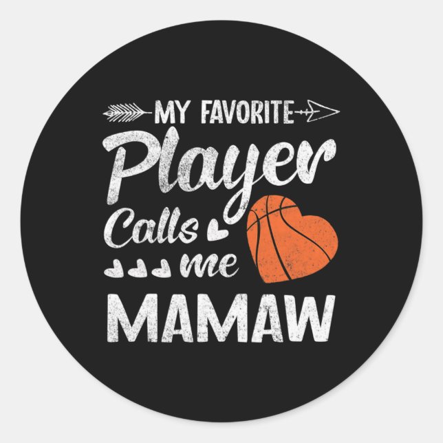Mamaw Bysketbyll Mein Favoritenspieler ruft mich M Runder Aufkleber (Vorderseite)