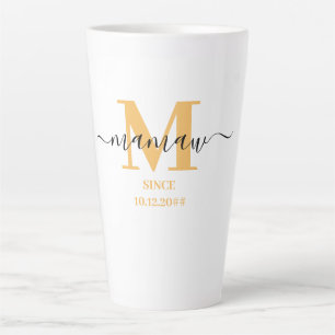 Mamaw Elegant Schrift Monogramm Sonniges Gelb Milchtasse