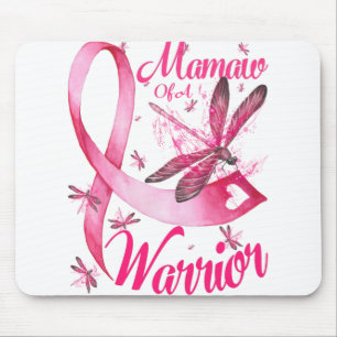 Mamaw of a Warrior Dragonfly Brustkrebs Mousepad