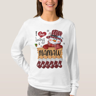 mamaw Snowman I Liebe ist ein mamaw Weihnachten Fu T-Shirt