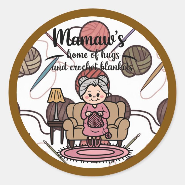 Mamaw-Zuhause-Aufkleber Runder Aufkleber (Vorderseite)