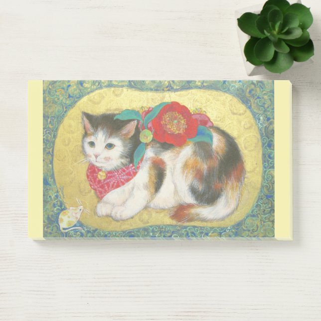 Mameneko: The Camellia Kitten  Post-it Klebezettel (Büro)