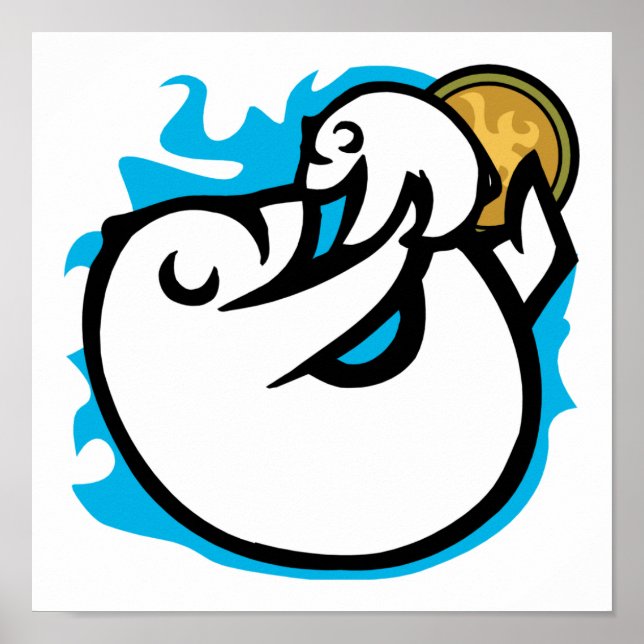 Mami & Amp; Baby-Eisbär Poster (Vorne)