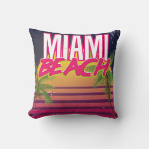 Mami Beach Vintage Reiseplakat Kissen