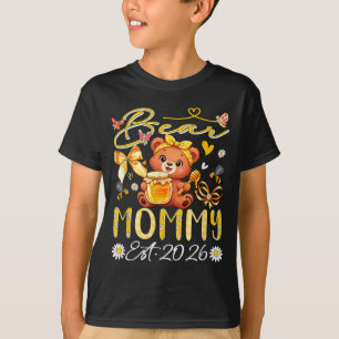 Mami Est 2026 Florale Fliege Müttertag Bär T-Shirt