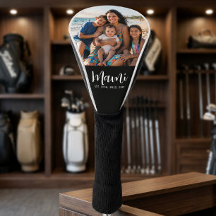 Mami Established Schrift Schwarz Foto Golf Headcover