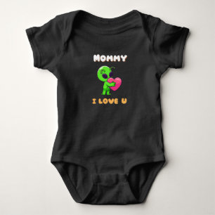 "Mami ich liebe dich" Süßes Baby-Alien-Herz Baby Strampler