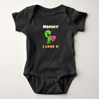 "Mami ich liebe dich" Süßes Baby-Alien-Herz Baby Strampler