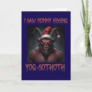 Mami-küsst-Yog-Sothoth-Weihnachtskarte Lovecraft Karte