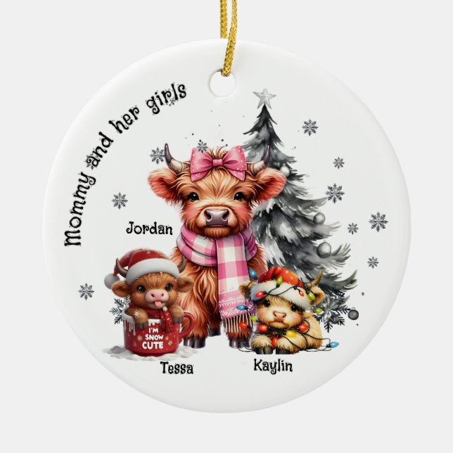 Mami Lieben seine Kinder (Jungs, Mädels) Keramik Ornament (Vorne)