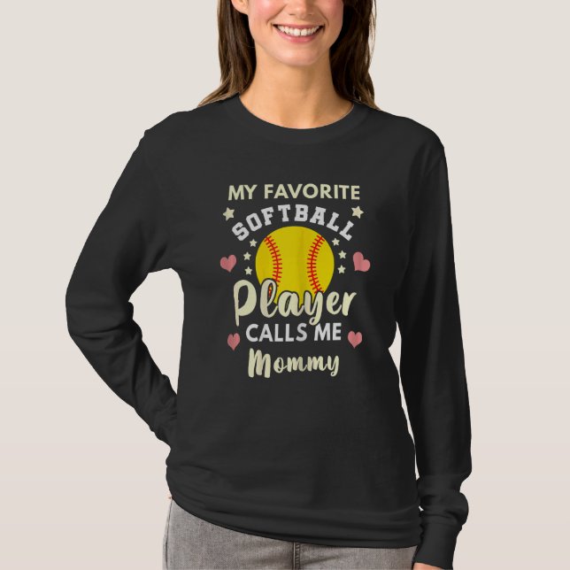 Mami, mein Lieblings-Softball-Spieler nennt mich M T-Shirt (Vorderseite)