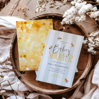 Mami to be Honey Neutral Baby Shower Einladung