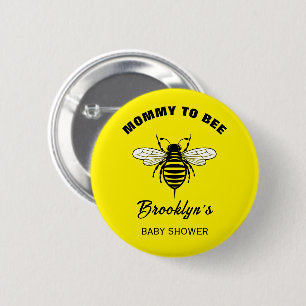 Mami to bee Baby Dusche Gelb Schwarz Cool stilvoll Button