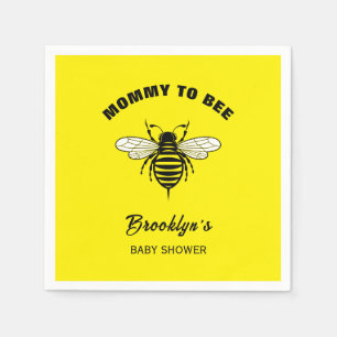Mami to bee Baby Dusche Gelb Schwarz Cool stilvoll Serviette