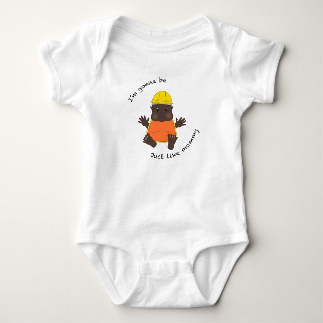 Mami von Bauarbeitern Baby Strampler (Vorderseite)