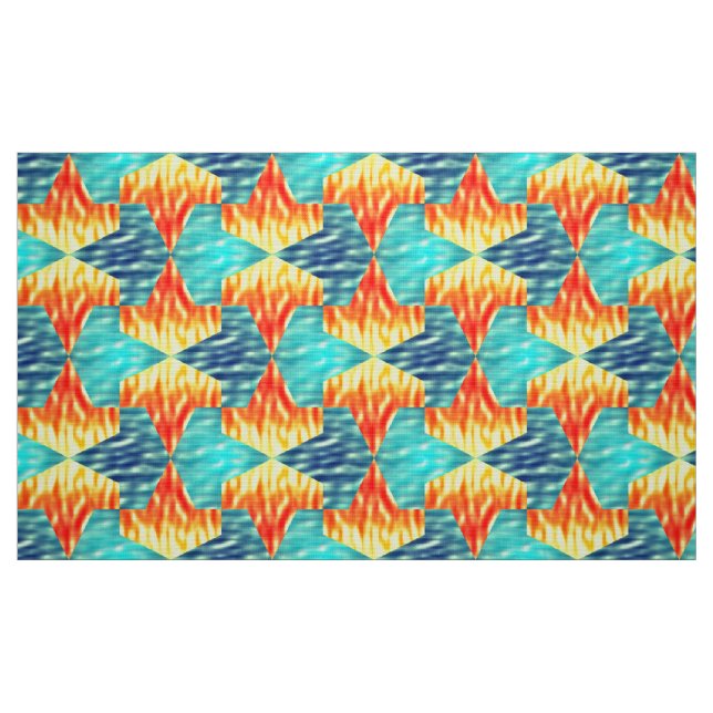 Mamluks Djinns Feuer- und Wassermuster Stoff (Fat Quarter (45,7 x 55,9 cm))