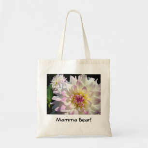 Mamma Bear! tote bags White Pink Dahlia Flowers Tragetasche