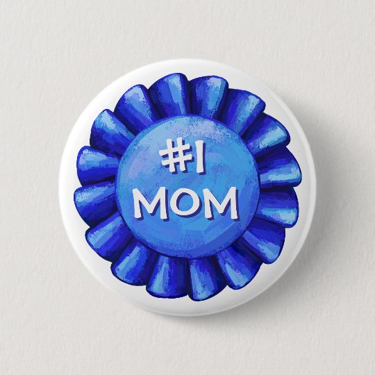 Mamma der blaues Band-Zahl-eine Runder Button 5,1 Cm