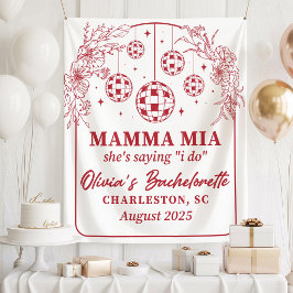 Mamma Mia Bachelorette Party Banner, She's Saying  Wandteppich