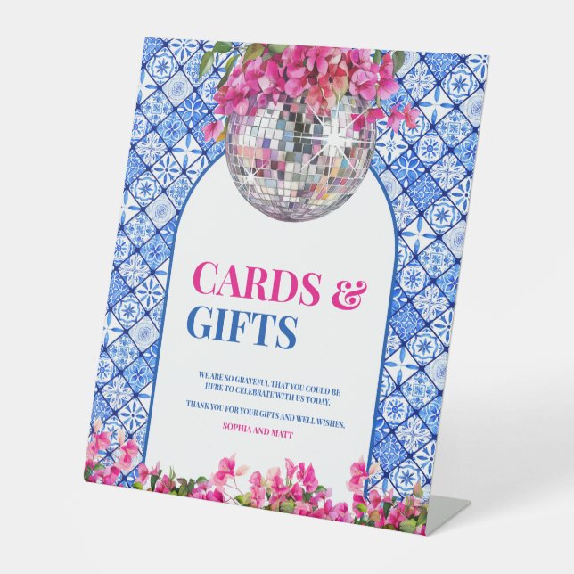 Mamma Mia Gift table Cards and Gift  Sockelschild (Vorderseite)
