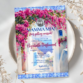 Mamma Mia Griechisches Tile Diskothek Ball Brautpa Einladung