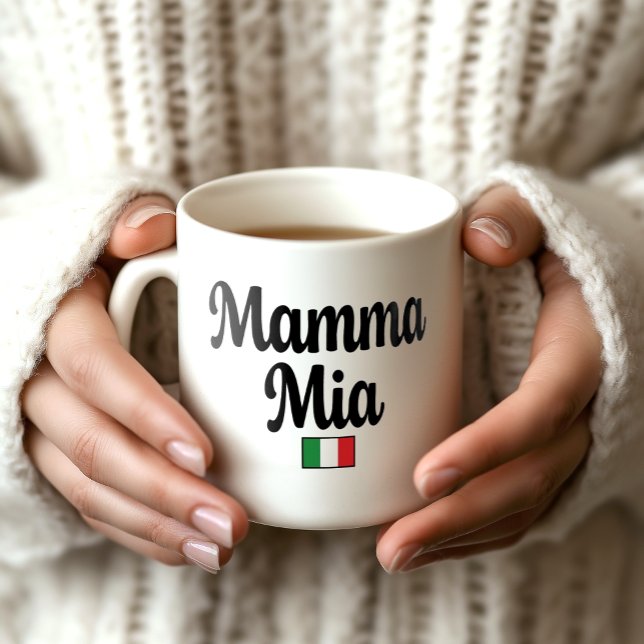 Mamma Mia Italian Flag Mug (Mamma Mia Italian Flag Mug - Classic Italian Saying Gift)