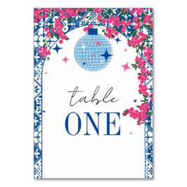 Mamma Mia rosa und blaue Tischnummer