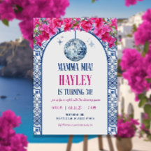 Mamma Mia Themed Birthday Invitation Template, 30t