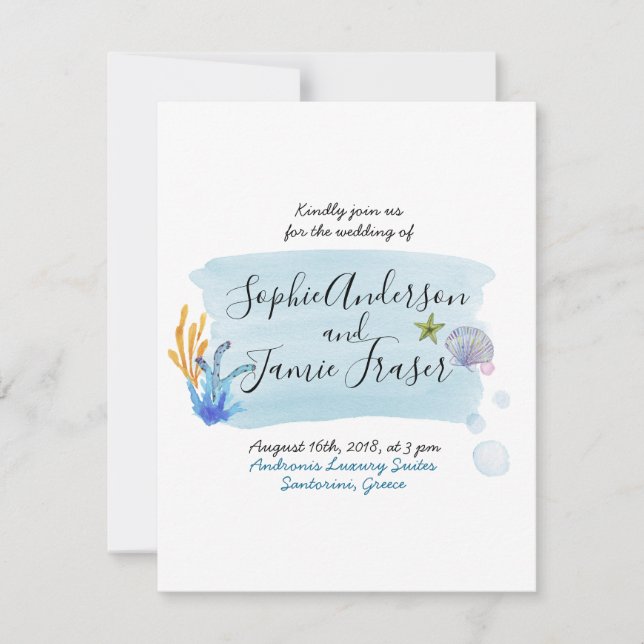 Mamma Mia Wedding Konzept Einladung (Vorderseite)