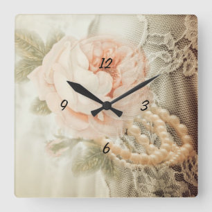 Mamma-Reihe der Liebe I Quadratische Wanduhr