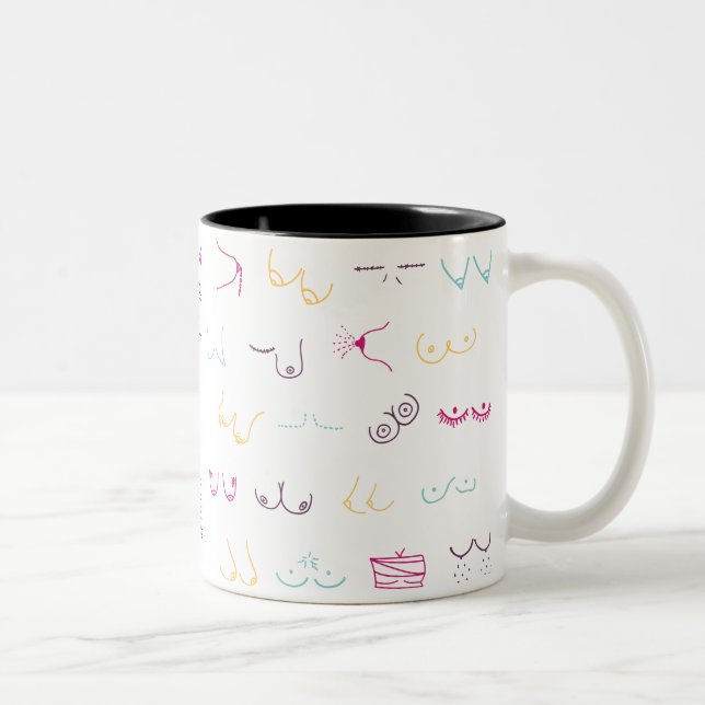 Mammaries - Regenbogen Zweifarbige Tasse (Rechts)