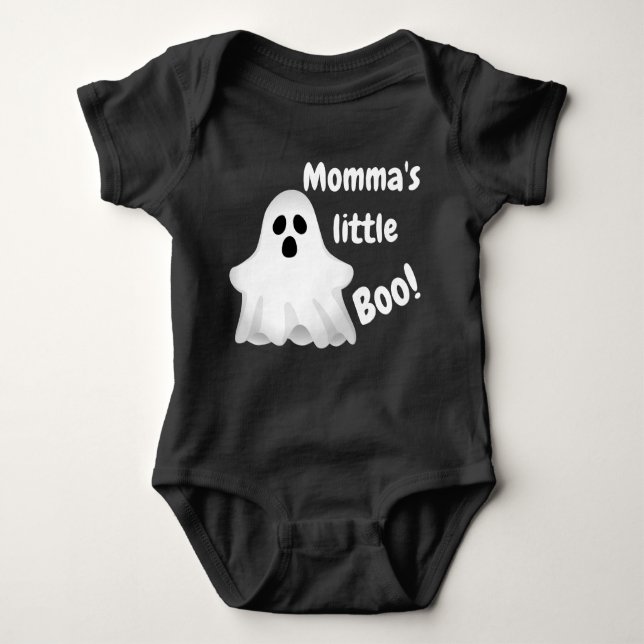 Mammas kleiner Boo Ghost Baby Bodysuit Strampler (Vorderseite)