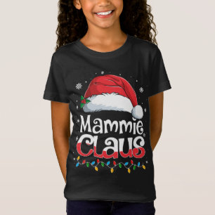 Mammie Claus Weihnachtsmannmütze Familie passt Wei T-Shirt