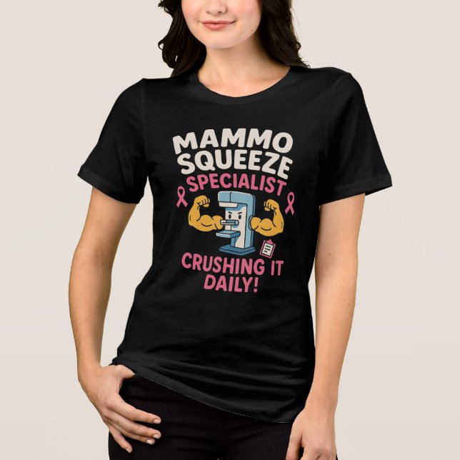 Mammographie Tech Funny Tri-Blend Shirt (Vorderseite)