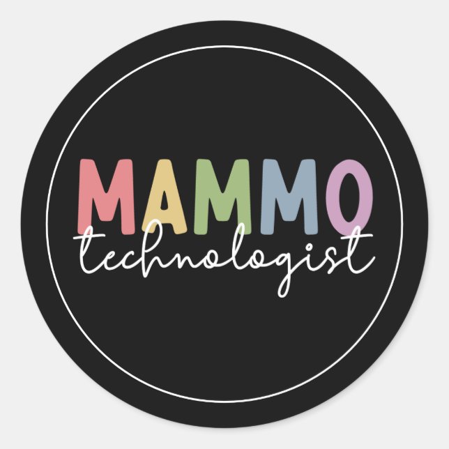 Mammographie Technologin Mammo Radiology Runder Aufkleber (Vorderseite)
