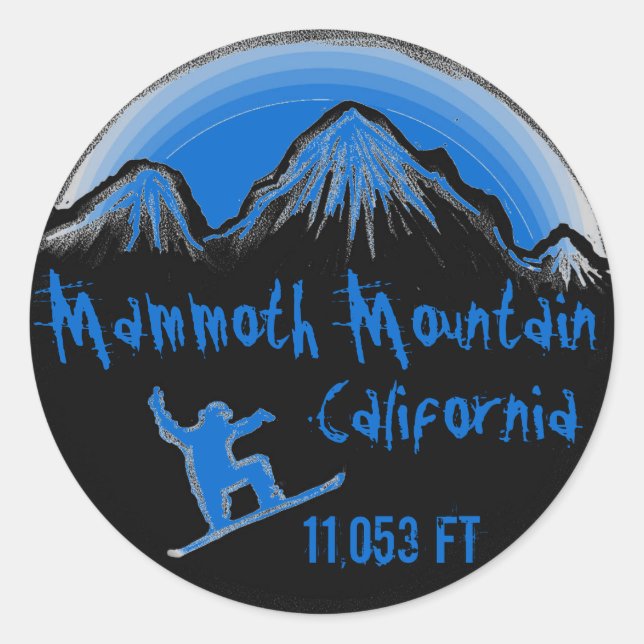 Mammot Mountain California Snowboard Aufkleber (Vorderseite)