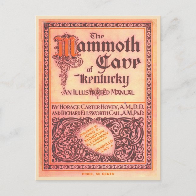 Mammoth Cave Kentucky Vintager Buchcover Postkarte (Vorderseite)